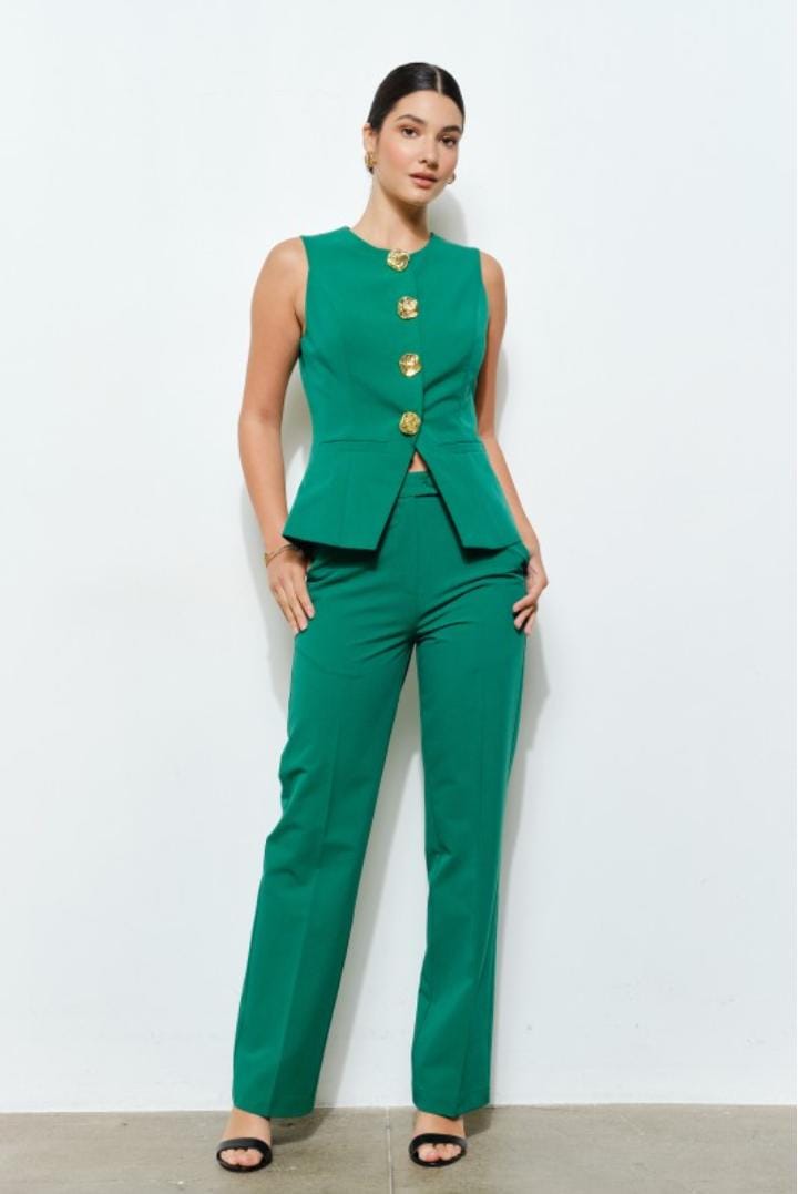 pantaloons de vestir verde