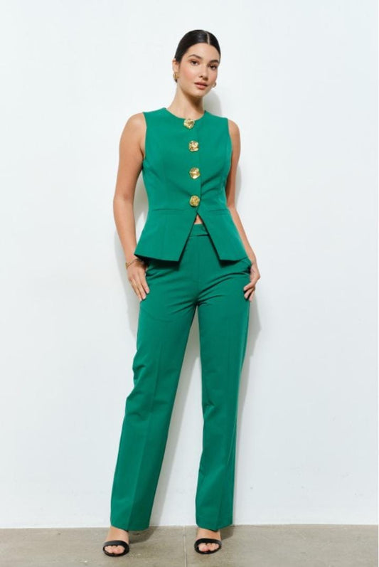 pantaloons de vestir verde