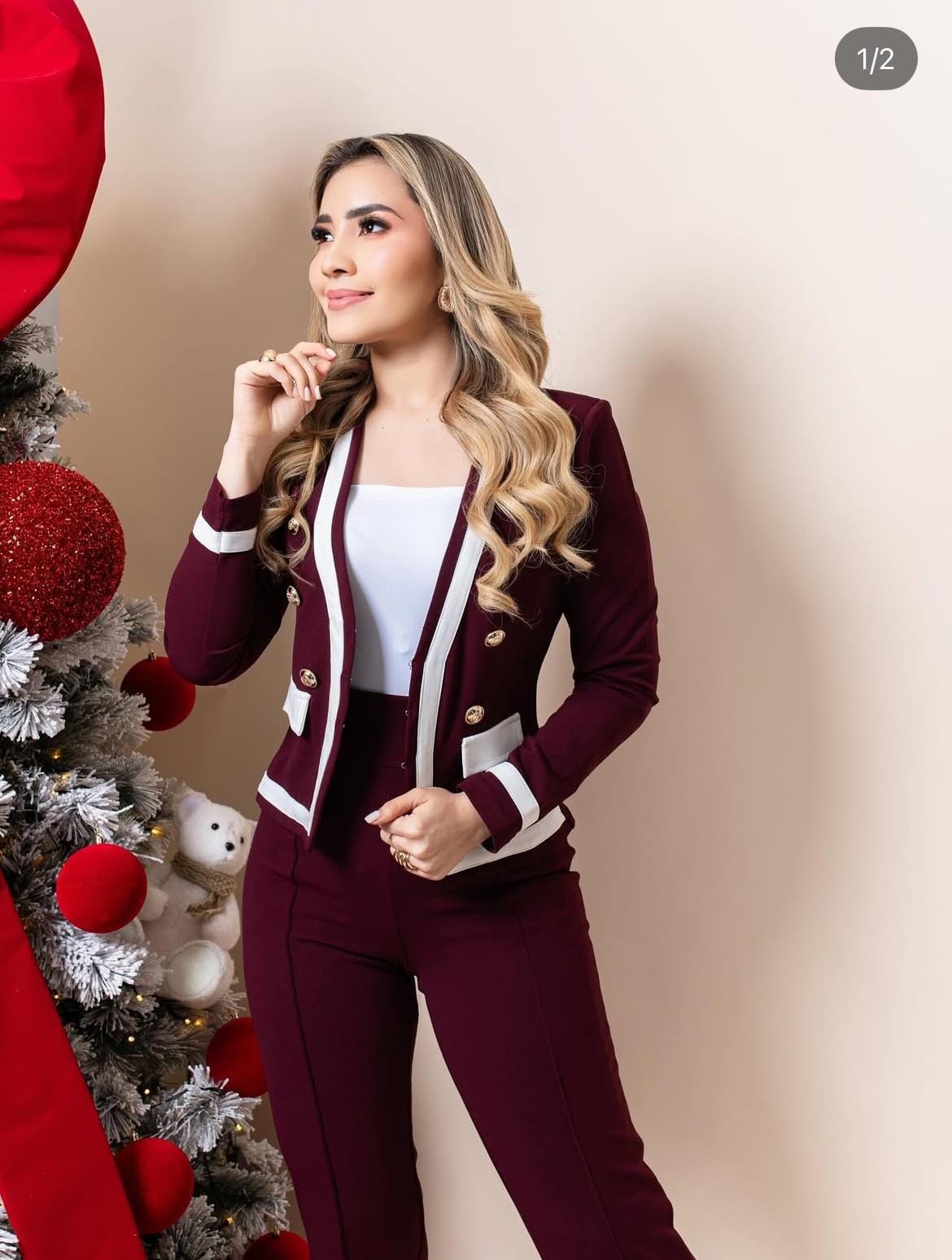 Burgundy Chic Set – Elegancia Ejecutiva